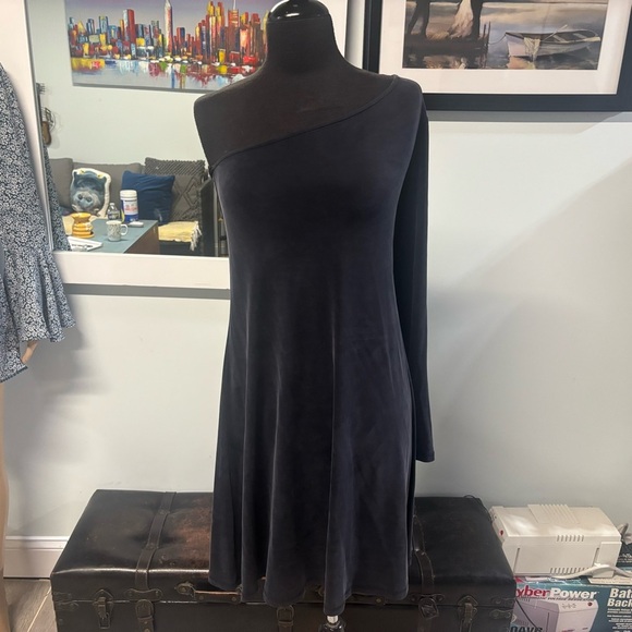 NWT❤️Anthropologie Noir One Shoulder Dress-Medium Petite